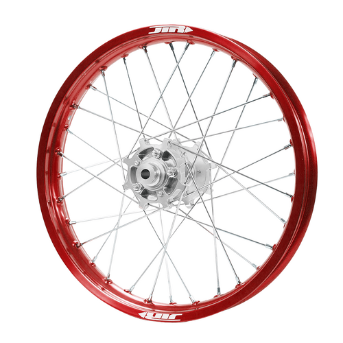 JTR Speedway Silver Hubs / Red Rims Rear Wheel 19*2.15