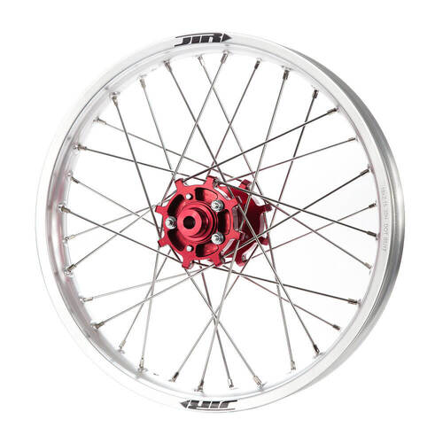JTR Speedway Silver Rims / Red Hubs Rear Wheel