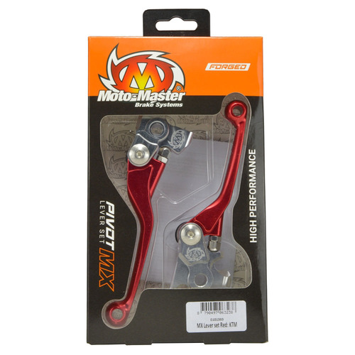 Moto-Master Honda Red MX Pivot Brake & Clutch Lever Set