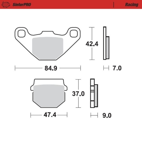 Moto-Master Kawasaki KMX 200 1988-1990 SinterPro Racing Front Brake Pads