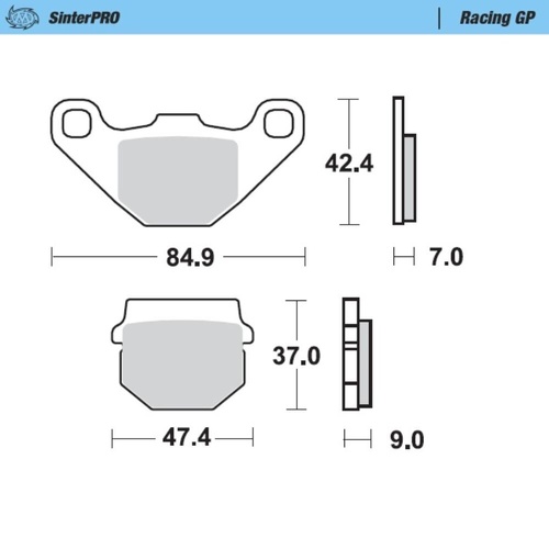 Moto-Master Kawasaki KMX 200 1988-1990 SinterPro Racing GP Front Brake Pads