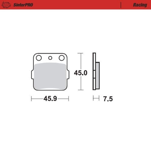 Moto-Master Honda ATC 200 X 1983-1985 SinterPro Racing Rear Brake Pads