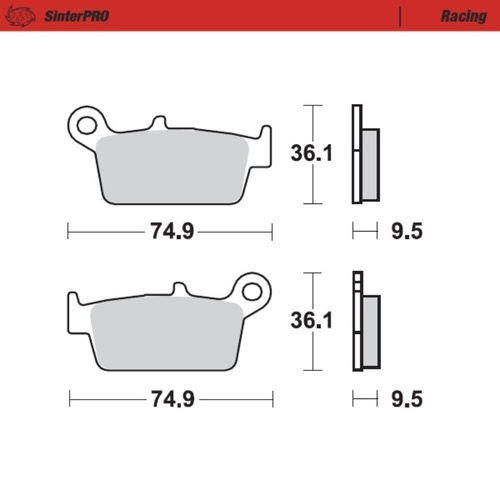 Moto-Master Yamaha YZ 250 F 2001-2002 SinterPro Racing Rear Brake Pads