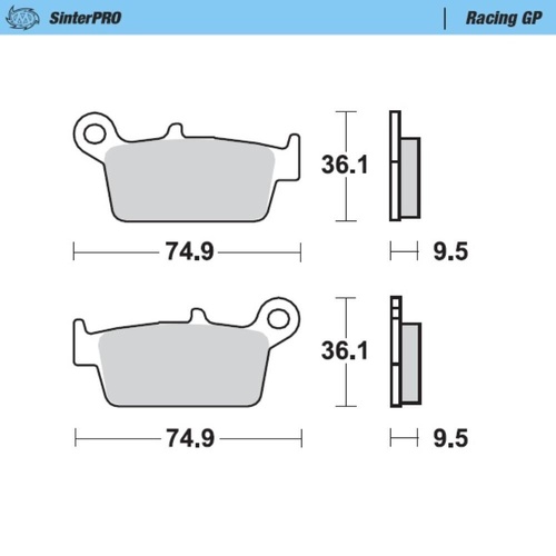 Moto-Master Honda XR 650 L 1993-1994 SinterPro Racing GP Rear Brake Pads