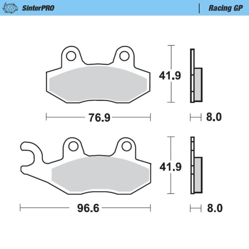 Moto-Master Yamaha WR 200 1991 SinterPro Racing GP Left Front Brake Pads