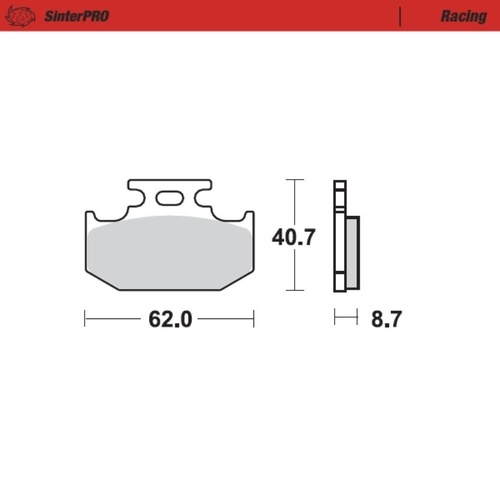 Moto-Master Kawasaki KDX 125 1990-2003 SinterPro Racing Rear Brake Pads