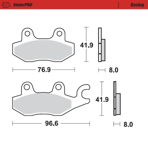 Moto-Master Kawasaki KVF 750 BRUTE FORCE 4X4 EFI 2005-2023 SinterPro Racing Front Brake Pads (MM-092611)
