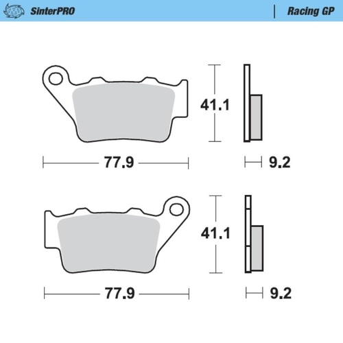 Moto-Master Husqvarna SinterPro Racing GP Rear Brake Pads TE 510 2002-2005