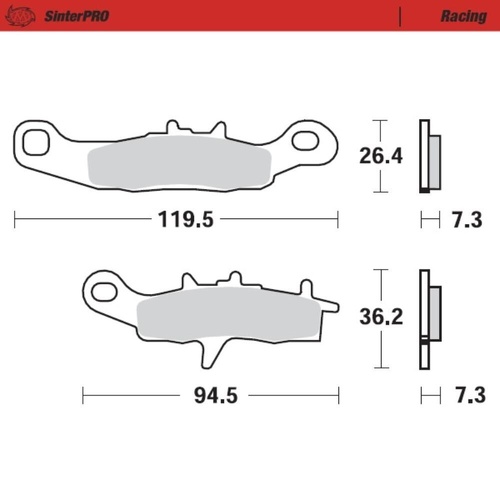 Moto-Master Kawasaki SinterPro Racing Left Front Brake Pads