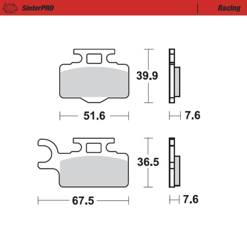 Moto-Master Kawasaki KX 65 2000-2025 SinterPro Racing Front Brake Pads