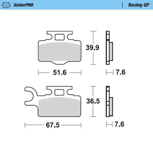 Moto-Master Kawasaki KX 65 2000-2025 SinterPro Racing GP Front Brake Pads