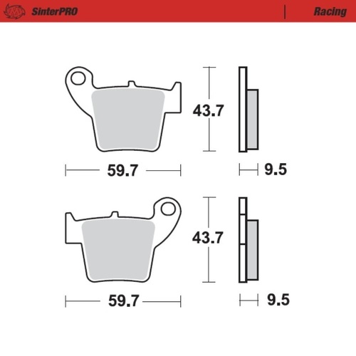 Moto-Master Honda CR 125 R 2002-2007 SinterPro Racing Rear Brake Pads