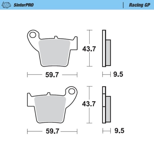 Moto-Master Honda CR 125 R 2002-2007 SinterPro Racing GP Rear Brake Pads