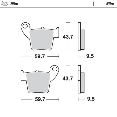 Moto-Master Fantic ENDURO 250 4T 2016-2017 Nitro Rear Brake Pads