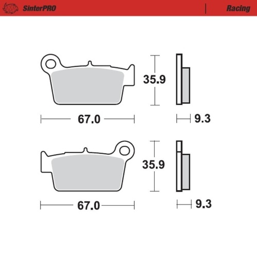 Moto-Master TM SMR 125 2T 2017-2021 SinterPro Racing Rear Brake Pads