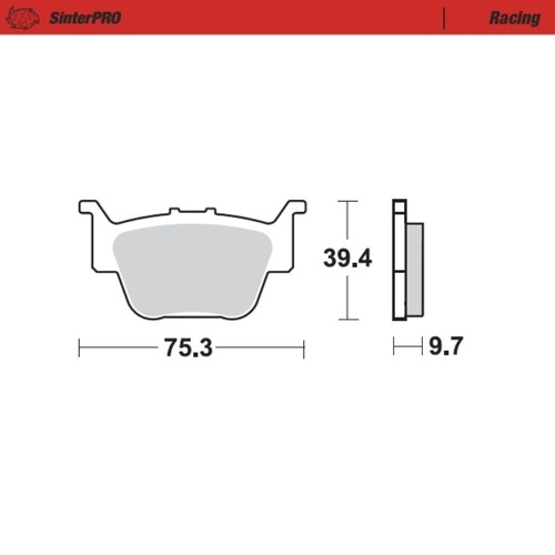 Moto-Master Honda TRX 700 XX 2008-2009 SinterPro Racing Rear Brake Pads