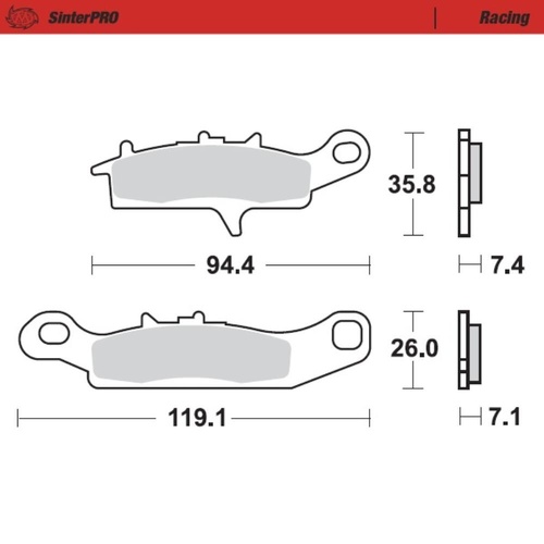 Moto-Master Kawasaki KFX 700 2004-2009 SinterPro Racing Front Brake Pads (MM-095311)