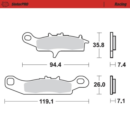 Moto-Master Kawasaki KFX 700 2004-2009 SinterPro Racing Front Brake Pads (MM-095411)