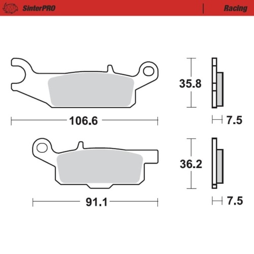 Moto-Master Yamaha SinterPro Racing Front Brake Pads (MM-095911)