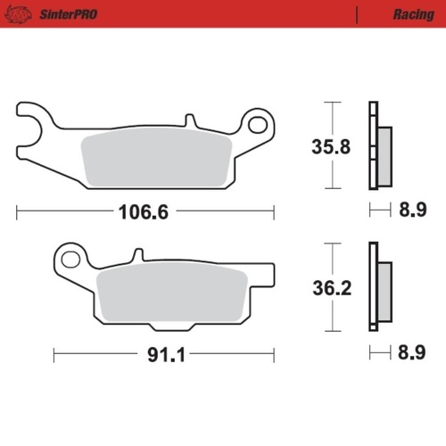 Moto-Master Yamaha SinterPro Racing Rear Brake Pads (MM-096111)