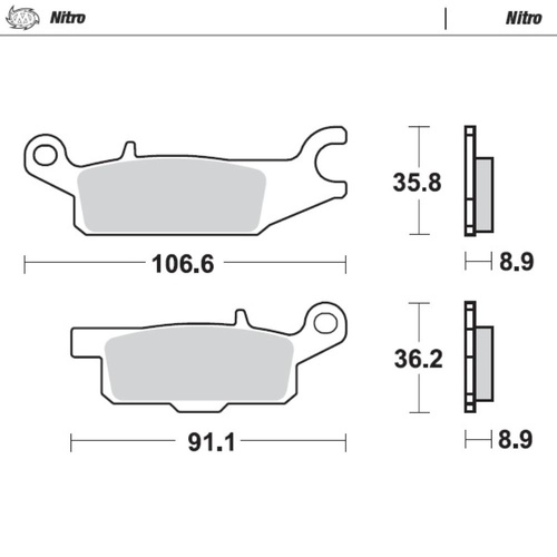 Moto-Master Yamaha SinterPro Racing GP Right Rear Brake Pad (MM-096221)