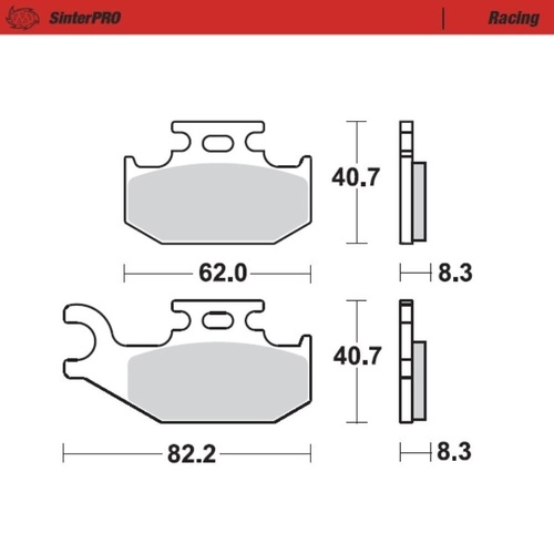 Moto-Master Suzuki LTA/F 400 2013-2021 SinterPro Racing Right Front Brake Pads