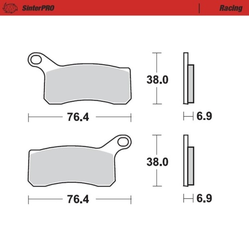 Moto-Master KTM 450 XC-F 2008-2010 SinterPro Racing Front Brake Pads