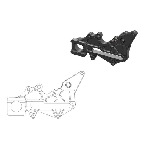 Moto-Master Husqvarna FC 350 2018 Black Rear Caliper Adapter