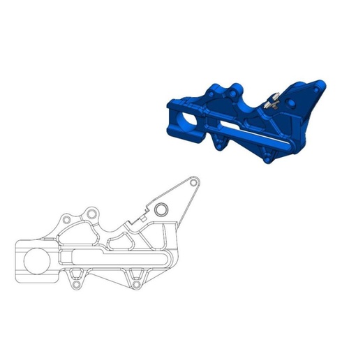 Moto-Master Husqvarna FC 250 2018 Blue Rear Caliper Adapter