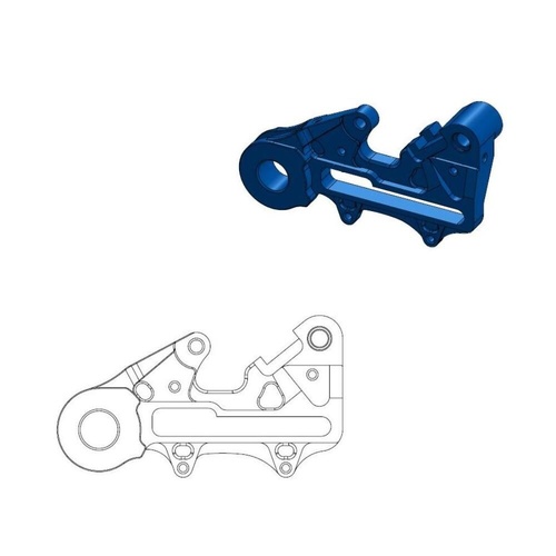 Moto-Master KTM 450 EXC-R 2008 Blue Rear Caliper Adapter