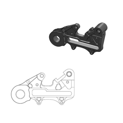 Moto-Master Husqvarna FX 350 HERITAGE 2023 Black Rear Caliper Adapter (MM-211108)