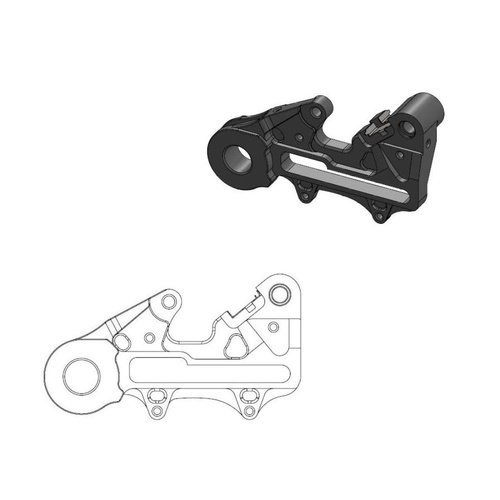 Moto-Master Husqvarna TE 250 2018 Black Rear Caliper Adapter