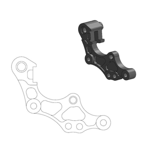 Moto-Master Honda 298mm Front Dakar Caliper Bracket CRF 250 R 2019-2024