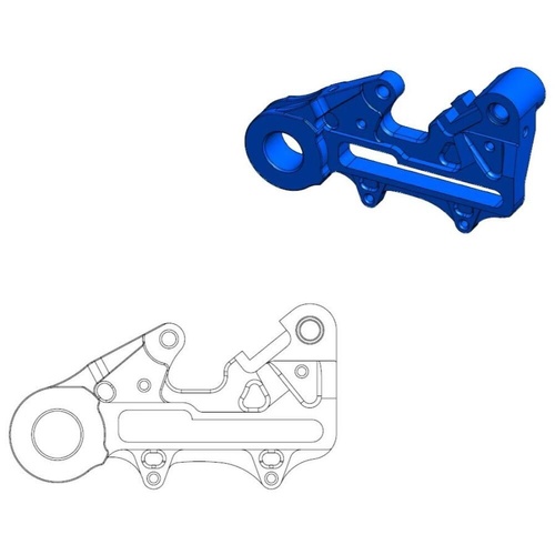 Moto-Master Gas Gas EW 500 F 2024-2025 Blue Rear Caliper Adapter