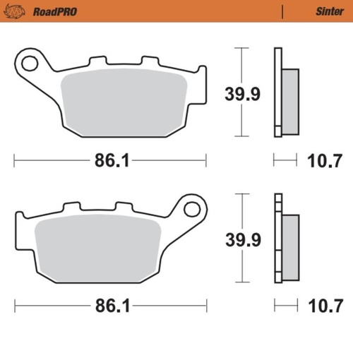 Moto-Master Yamaha FZ-06 2009-2015 Sintered Rear Brake Pads