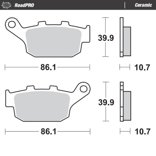 Moto-Master Honda Ceramic Rear Brake Pads (MM-402204)