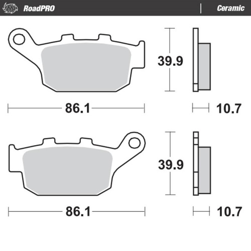 Moto-Master Yamaha FZ-06 2009-2015 Ceramic Rear Brake Pads