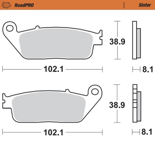 Moto-Master Honda CBR 250 R RR 1990 Sintered Left Front Brake Pads