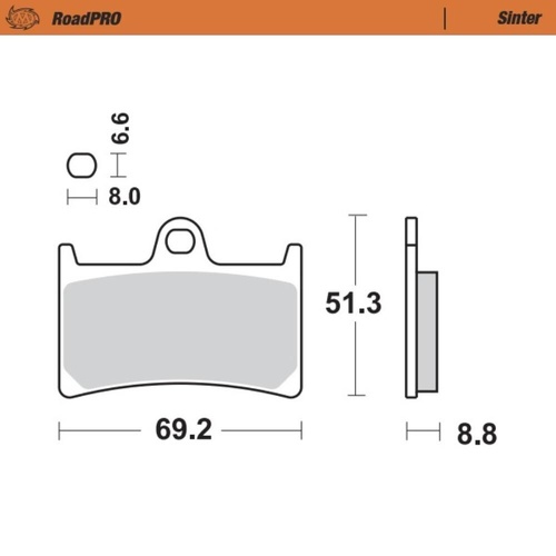 Moto-Master Yamaha BT 1100 BULLDOG 2002-2006 Sintered Left Front Brake Pads