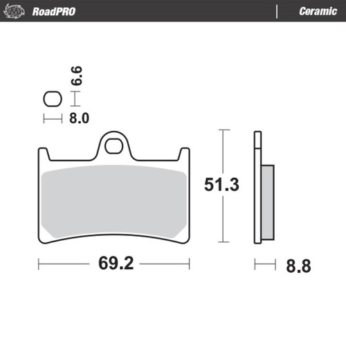 Moto-Master Yamaha BT 1100 BULLDOG 2002-2006 Ceramic Left Front Brake Pads