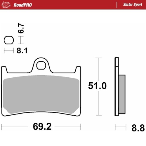 Moto-Master Yamaha YZF R7 (750) 1999-2001 Sinter Sport Left Front Brake Pads