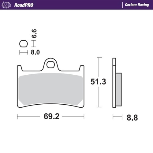 Moto-Master Yamaha Carbon Racing Left Front Brake Pads (MM-402806)