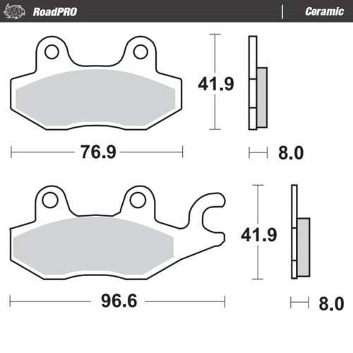 Moto-Master Honda CA 250 REBEL 1990-1996 Ceramic Left Front Brake Pads