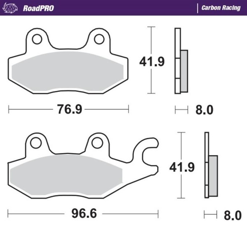 Moto-Master Yamaha YBR 250 2007 Carbon Racing Left Front Brake Pads