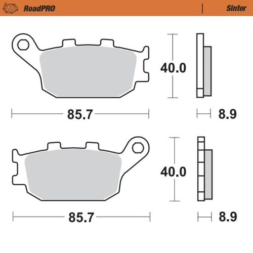 Moto-Master Yamaha FZ-07 (MT-07) 2014-2025 Sintered Rear Brake Pads