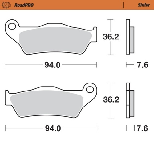 Moto-Master Triumph TIGER 800 XCX 2018-2019 Sintered Left Front Brake Pads
