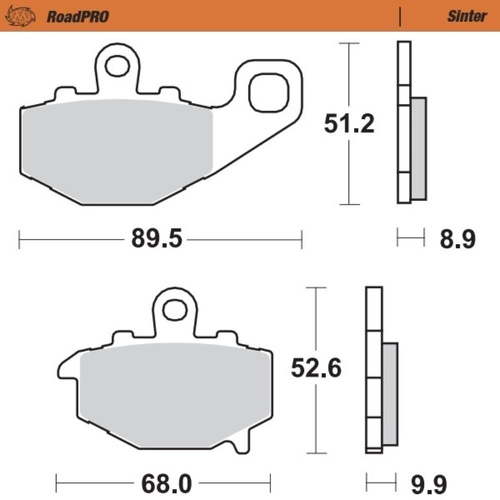 Moto-Master Kawasaki ZZR 600 1993-2008 Sintered Rear Brake Pads