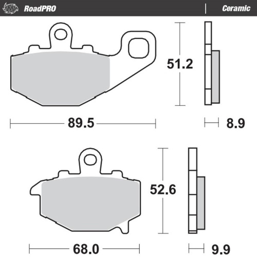Moto-Master Kawasaki ZZR 500 1993-1998 Ceramic Rear Brake Pads