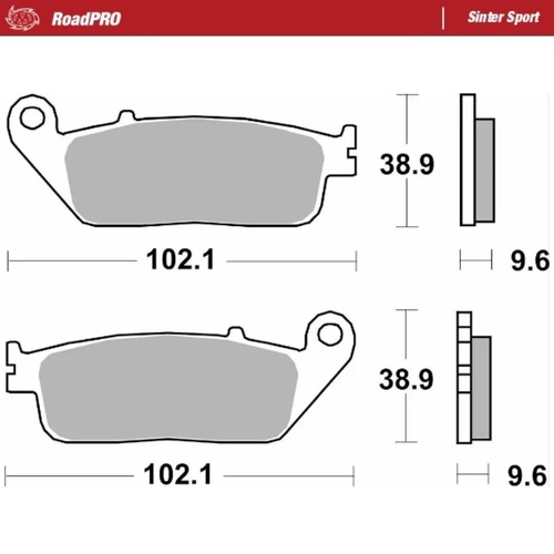 Moto-Master Honda VT 750 D BLACK WIDOW 2001-2004 Sinter Sport Left Front Brake Pads
