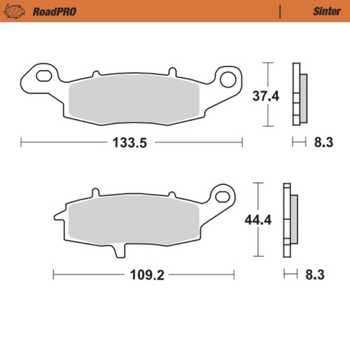 Moto-Master Kawasaki Z 750 2004-2006 Sintered Right Front Brake Pads